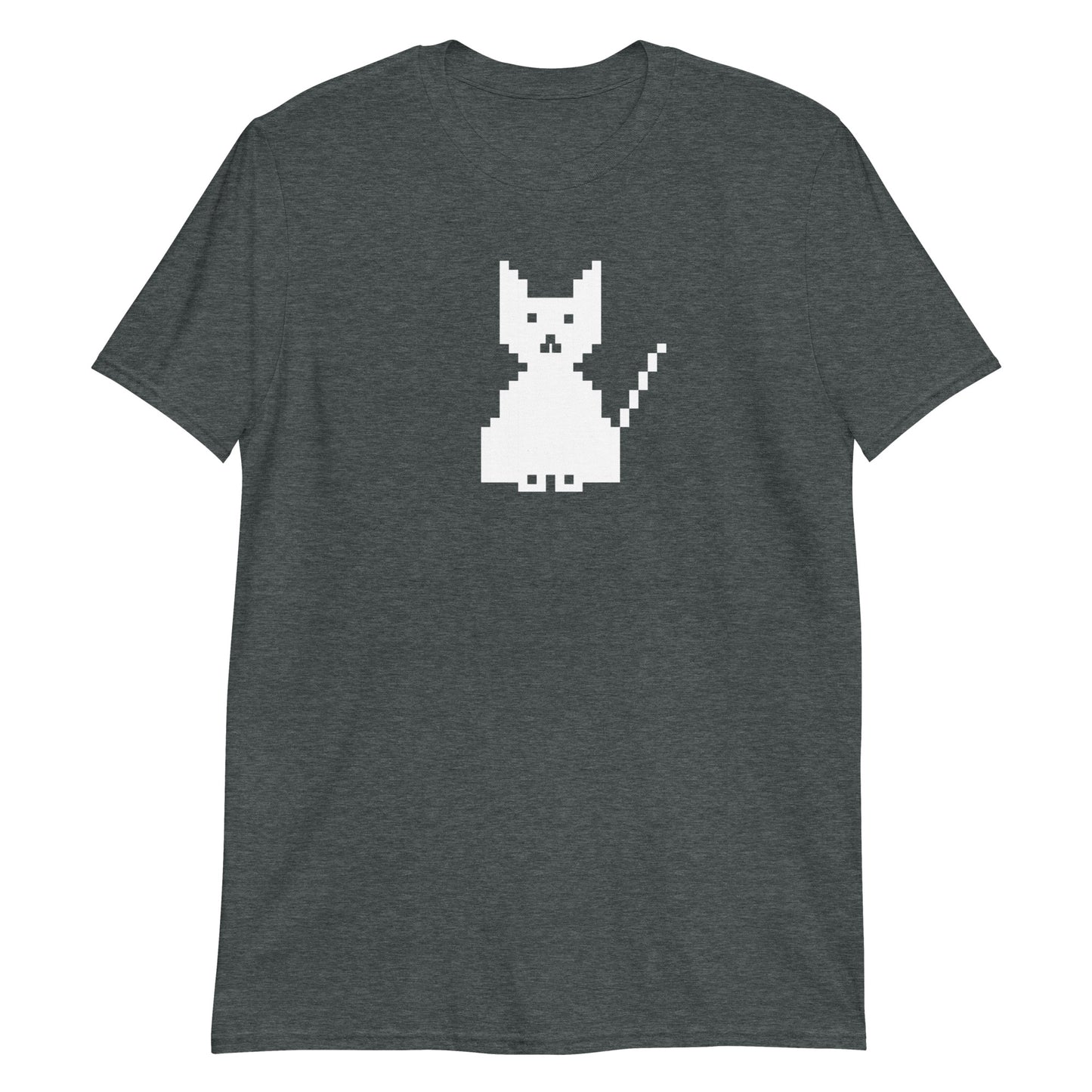 Pixel Kitty White Print Unisex T-Shirt