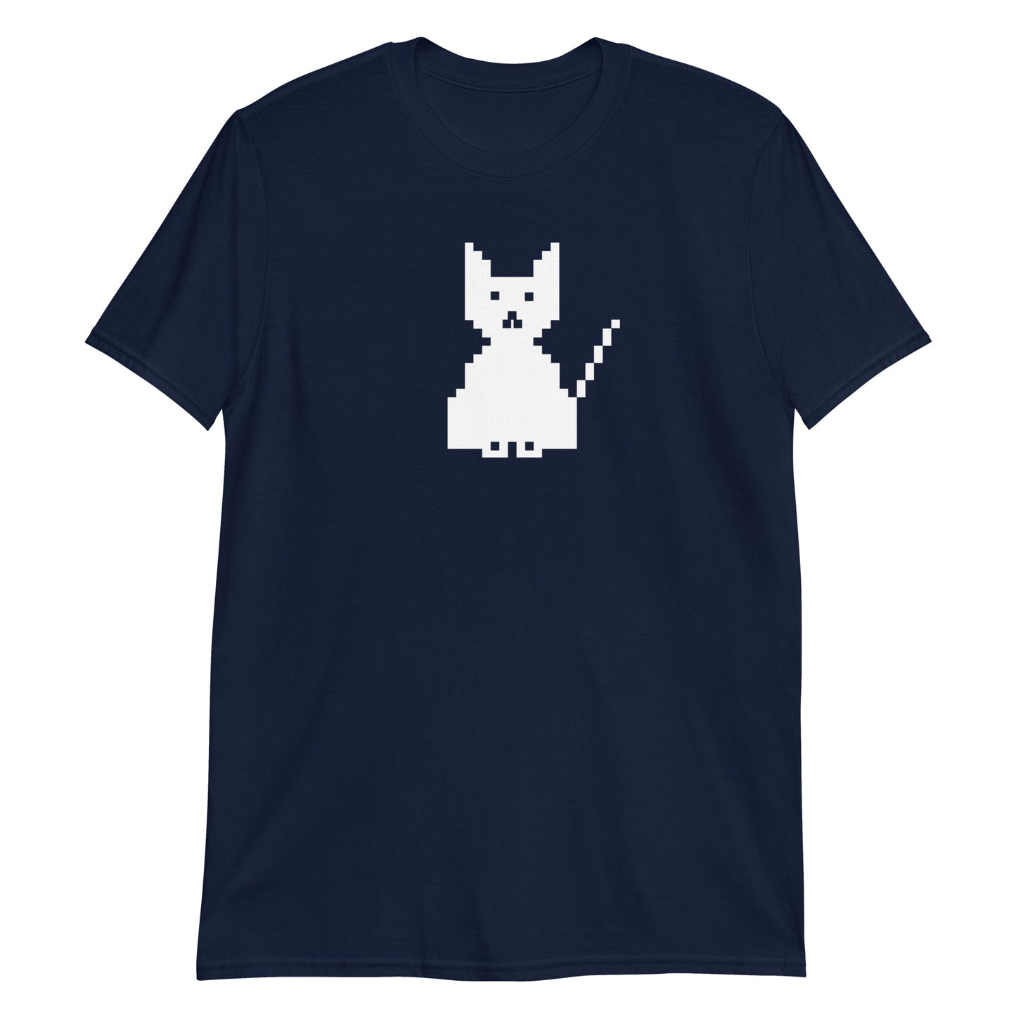 Pixel Kitty White Print Unisex T-Shirt