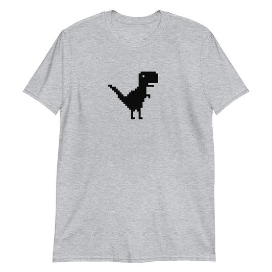 Pixel Dino Black Print Unisex T-Shirt