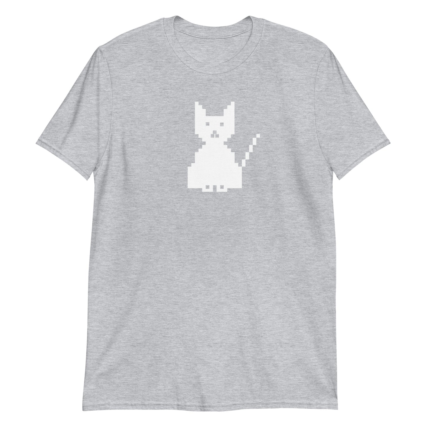 Pixel Kitty White Print Unisex T-Shirt