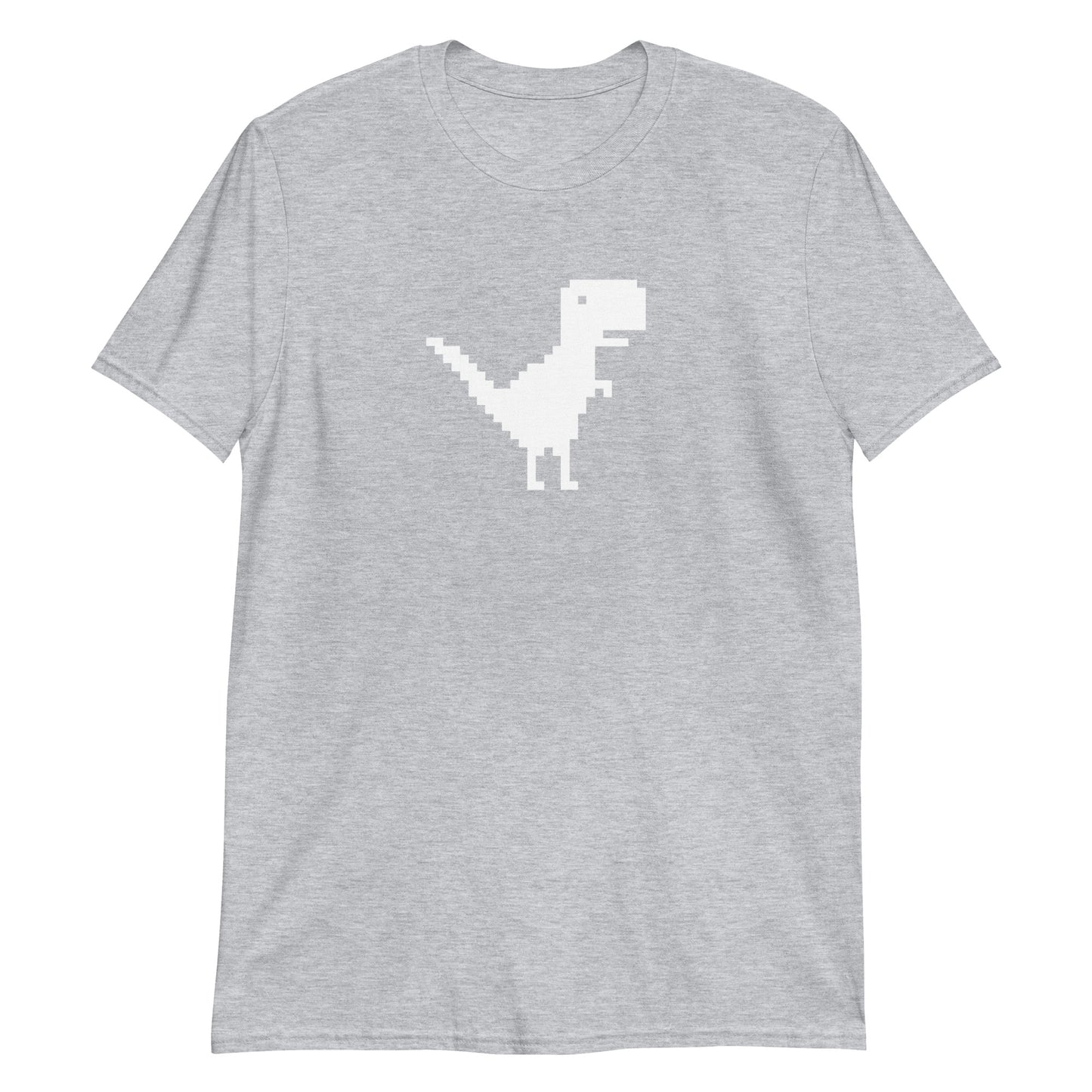 Pixel Dino White Print Unisex T-Shirt